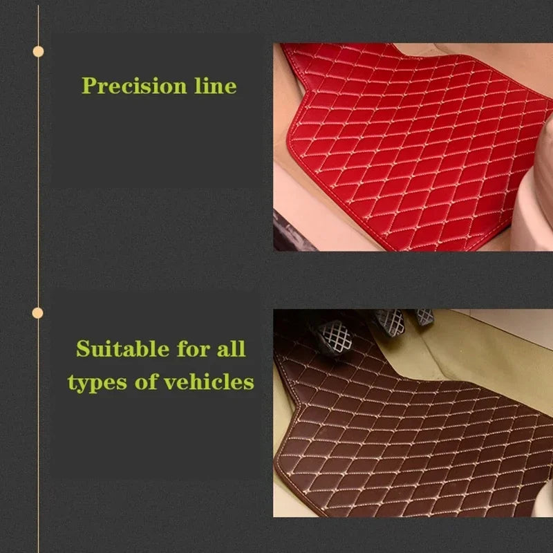 Car Floor Mats Universal 4 Pcs PU Leather Floor Mats Liners Non-Slip For Cars Truck SUV Front Rear Mats Foot Pad Car Accessories