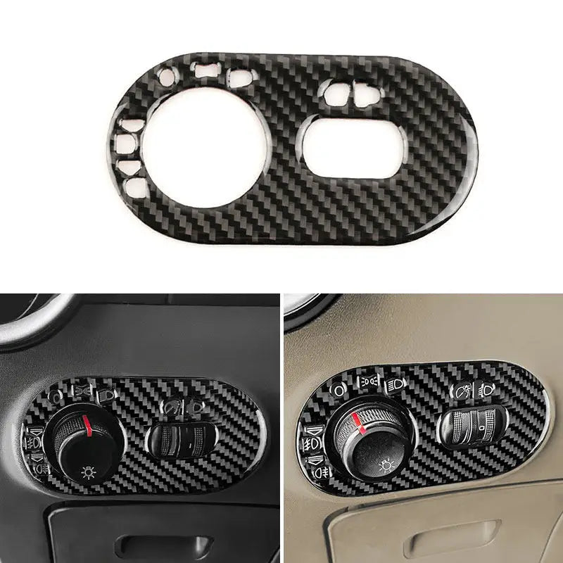 For Seat Ibiza 6l 2003 2004 2005 2006 2007 2008 LHD Car Soft Carbon Fiber Accessories Headlight Switch Frame Interior Trim