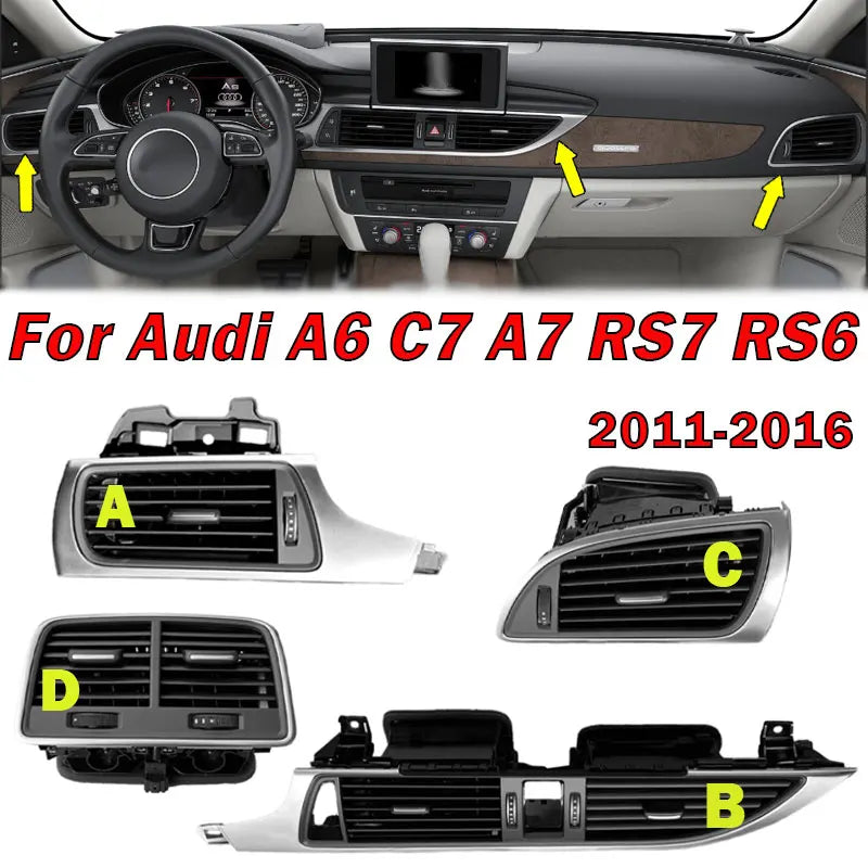 Car Interior Accessories For Audi A6 C7 A7 RS7 RS6 2011-2016 Front Dash Center Console A/C Air Vent Outlet 4G1820901B 4G0819203