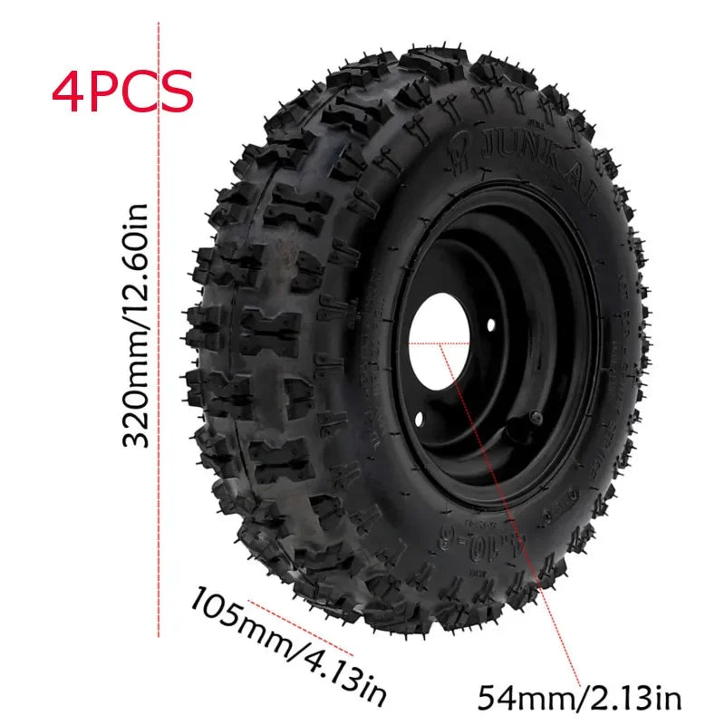 4 Pack 4.10-6 or 145x70-6 or 16X8-7 Tires Tyre Wheels Rims For Go Kart Scoote QUAD Bike Buggy Trolley Drift Trike DIY ATV