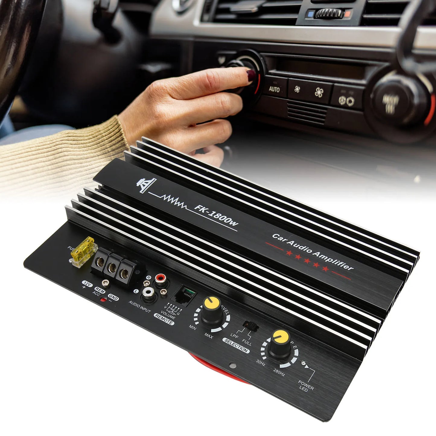 Automotive Amplifier Car Audio Amplifier Automotive Amplifier 12V 1800W Car Stereo Audio High Power Amplifier Sub Woofer for Car