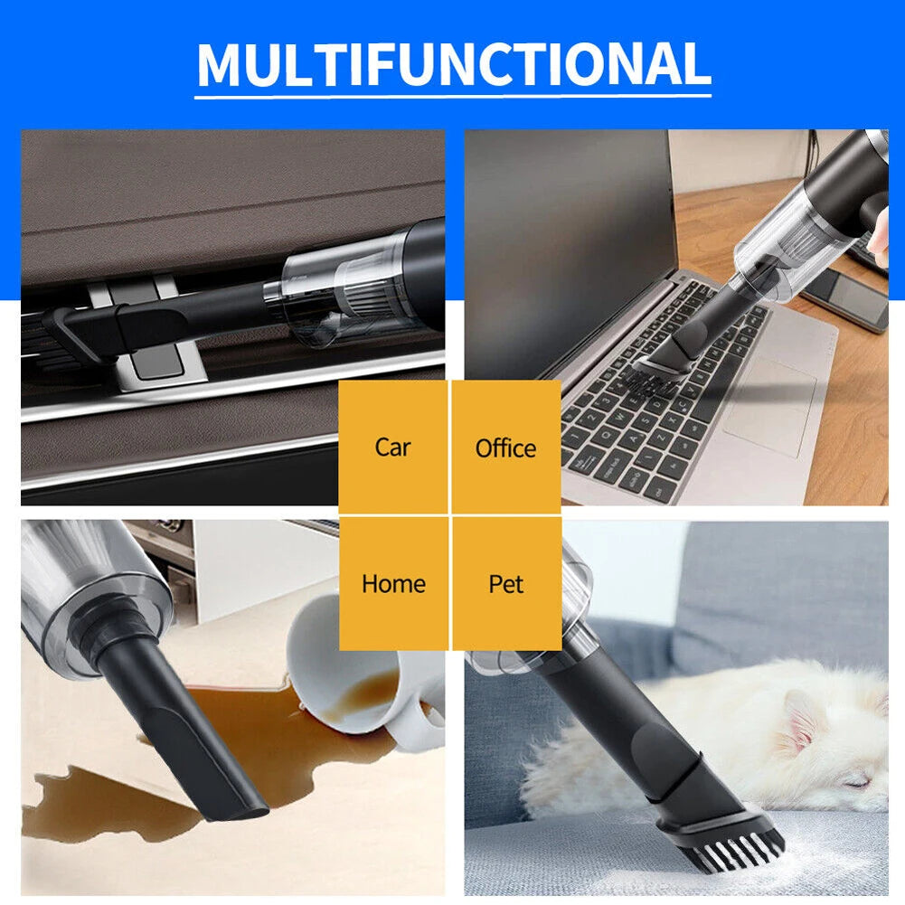 6000Pa Wireless Car Vacuum Cleaner 120W Dust Catcher Strong Suction Powerful Portable Cleaning Machine Dual Use for Home and Car