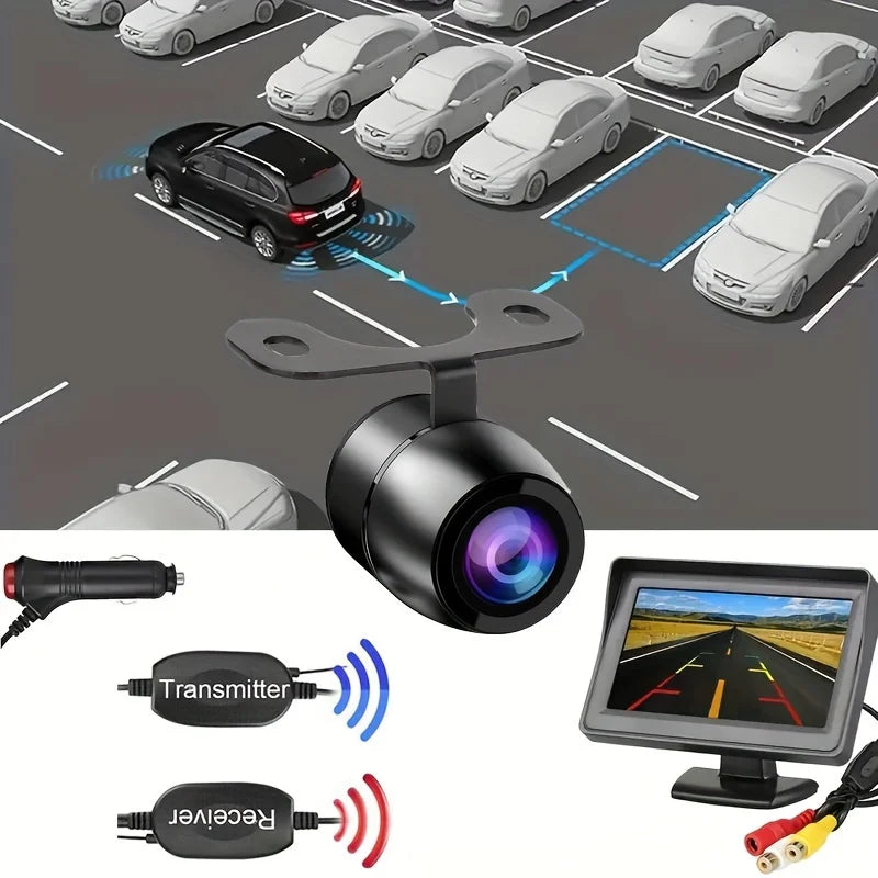 Wireless 4.3Inch Car Rear View Monitor LCD Video Parking Display for Vehicle Truck Van RV Reversing Backup Camera