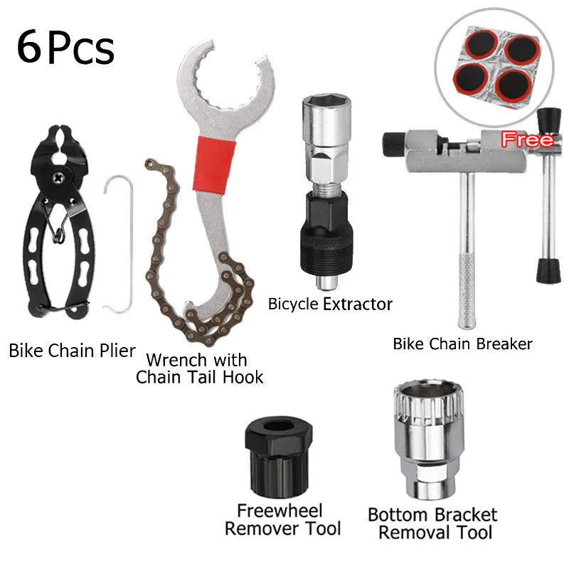 Bicycle Repair Tool Kits Chain Breaker Flywheel Remover Cutter Crank Puller Bike Wrench MTB Road Bikes Maintenance Tools Bracket