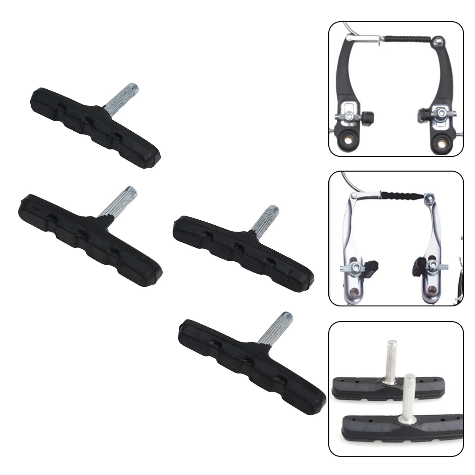 Pastillas de freno para bicicleta, kit de frenos, pastillas de freno de goma para bicicleta de carretera y montaña, zapatas con tuercas hexagonales, herramientas y calzas