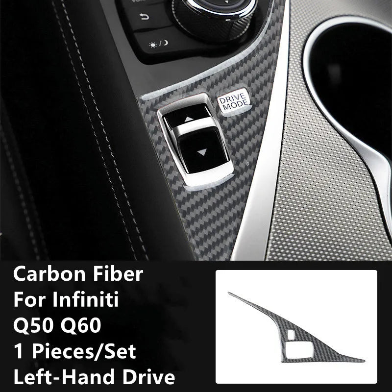 Carbon Fiber Car Interior Modification Cover Trim Strips Decorative Stickers For Infiniti Q50 Q60 Car Styling Inner Accessories