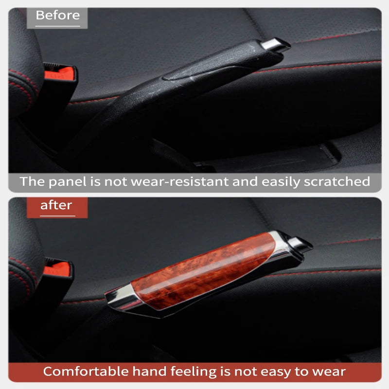 Cubierta de freno de mano para coche SEAMETAL, cubierta protectora de puños de freno de mano, fibra de carbono, decoración de freno de estacionamiento, accesorios interiores