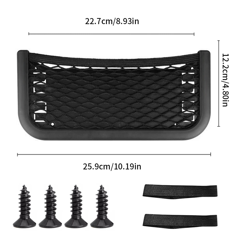 Car Organizer Mesh Storage Bag Net Pocket Mobile Phone Holder Multi Function Car Storage Net for RV Truck SUV Car Accessories