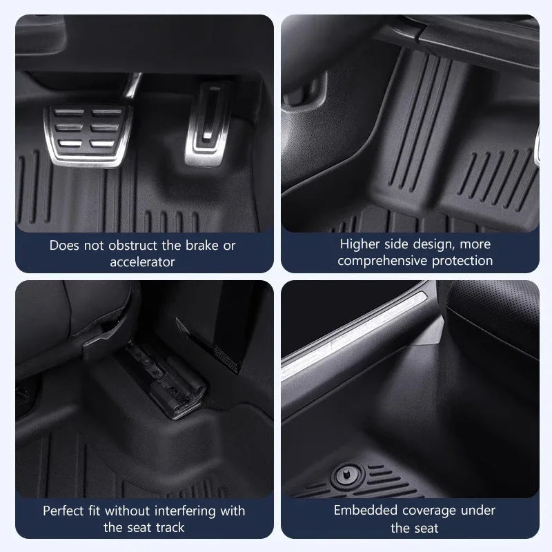 Car Floor Mats for BYD ATTO 2 Yuan UP 2024-2025 All-weather TPE Waterproof and Non-slip Trunk Liner Automotive Interior Parts