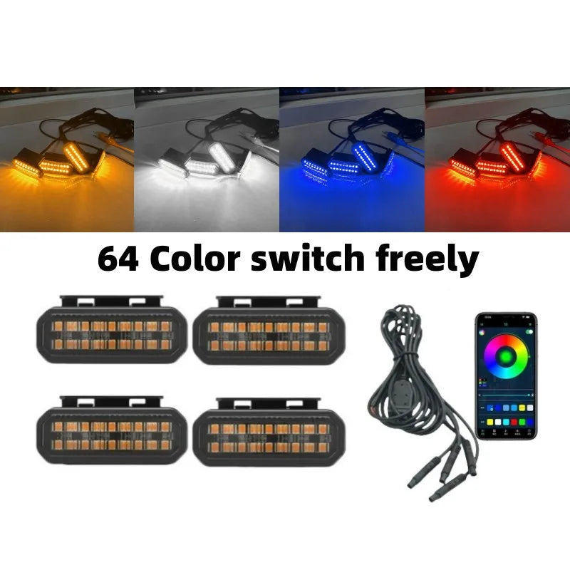LED Front Grille Light For Pickup Offroad Suv Car Daytime Running Light Wheel Eyebrow Lamp 12V