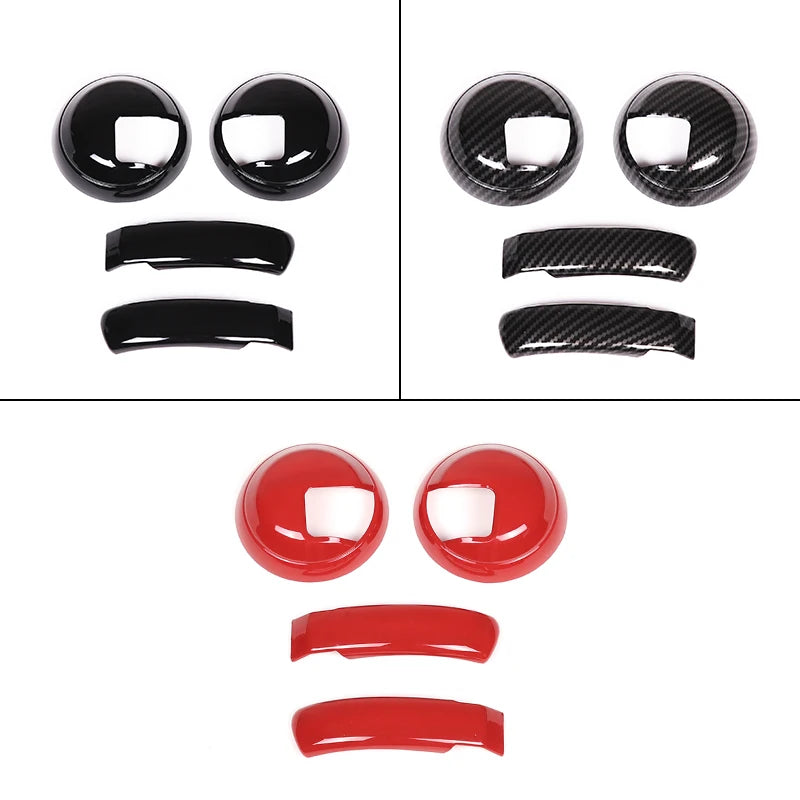 ABS Carbon Fiber Car Interior Door Handle Decoration Cover Stickers Trim For Fiat 500 Abarth 595 2010-2024 Auto Accessories
