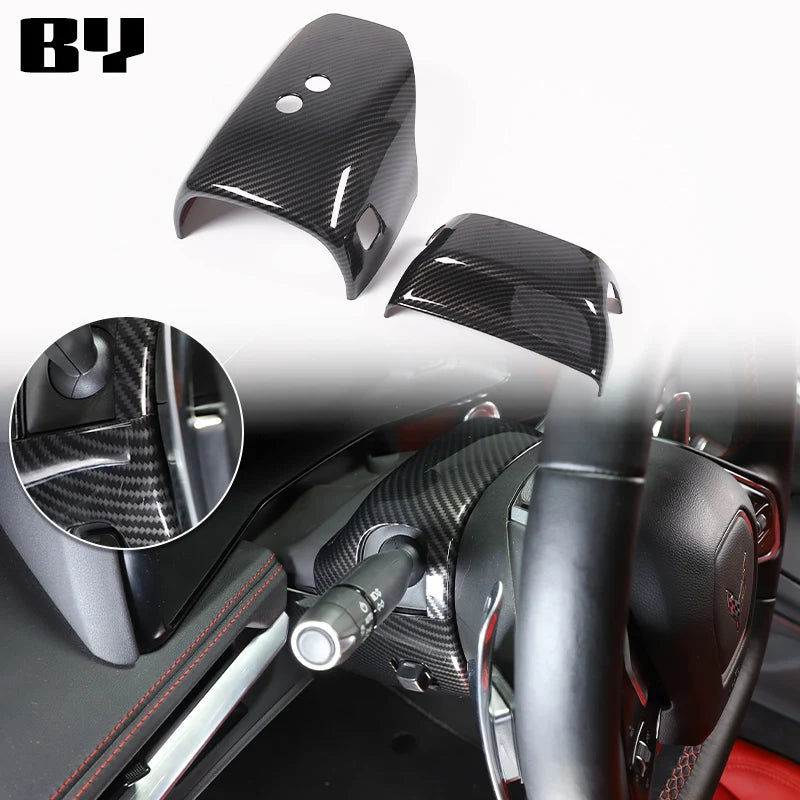 For Chevrolet Corvette C8 2020-2024 Car Accessory ABS Carbon Fiber Car Console Gear Shift Panel Cover door armrest Trim Sticker