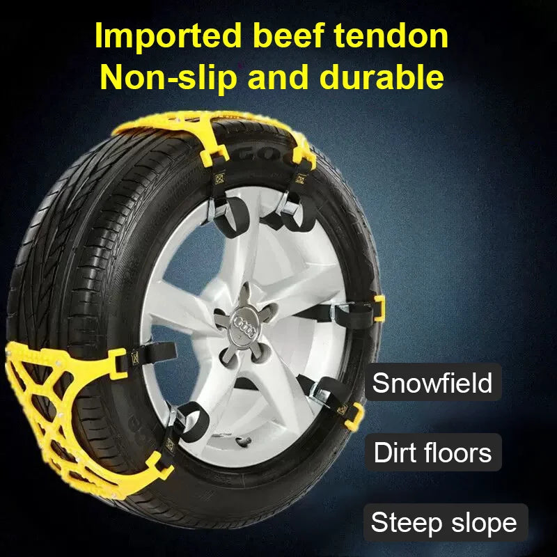 Car Snow Tire Chains Mud Tyre Wheels Thick Anti-Skid Belt For Car/SUV/Truck Portable Easy to Mount Emergency Traction Car