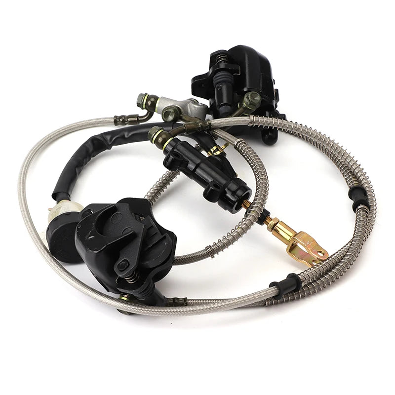 Pinza de freno de disco doble hidráulica trasera Sistema de freno de pie Para 150cc 200cc 250cc ATV Quad Dirt Bike UTV Buggy Accesorios