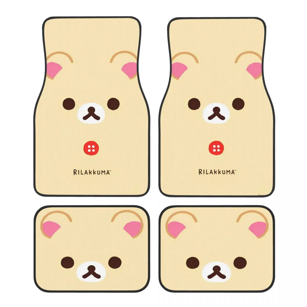 Rilakkuma Car Floor Mats Carpet Set of 4 Anti-Slip Universal Automotive Floor Mat Fit for Mid Trucks