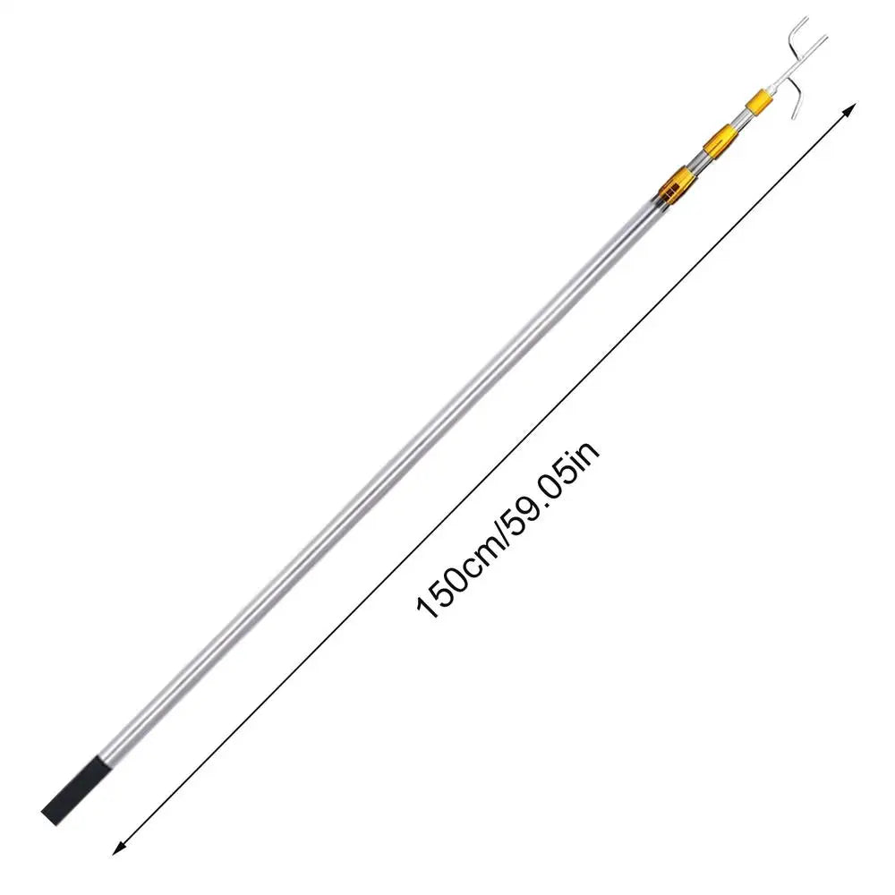 Cargo Retriever Hook 4.92Ft Pickup Truck Bed Heavy Duty Truck Accessories Telescoping Pole Stainless Steel Grabber Reacher Tool