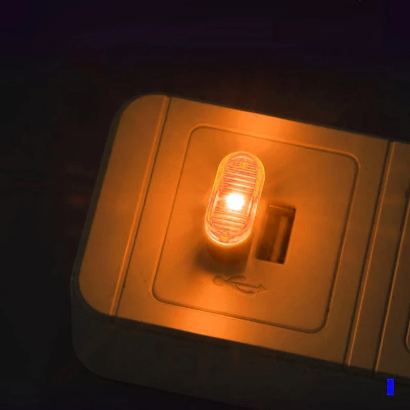 Car USB Rainbow Ambient Light Floor LED Light for Car Modification Wireless Decor No-Wire Mini Lamp