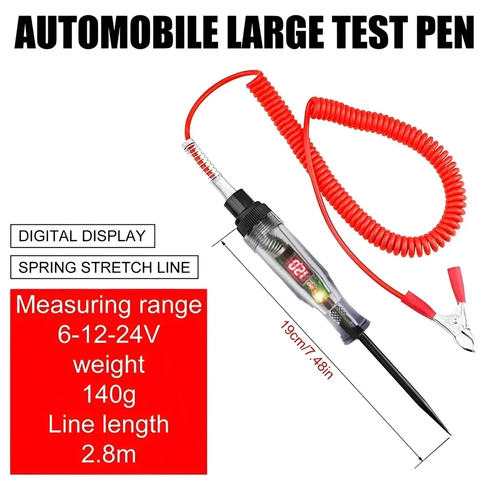 6V 12V 24V Car Truck Voltage Circuit Tester Auto Car Diagnostic Probe Test Pen Light Bulb Electric Measuring Pen Repair Tools