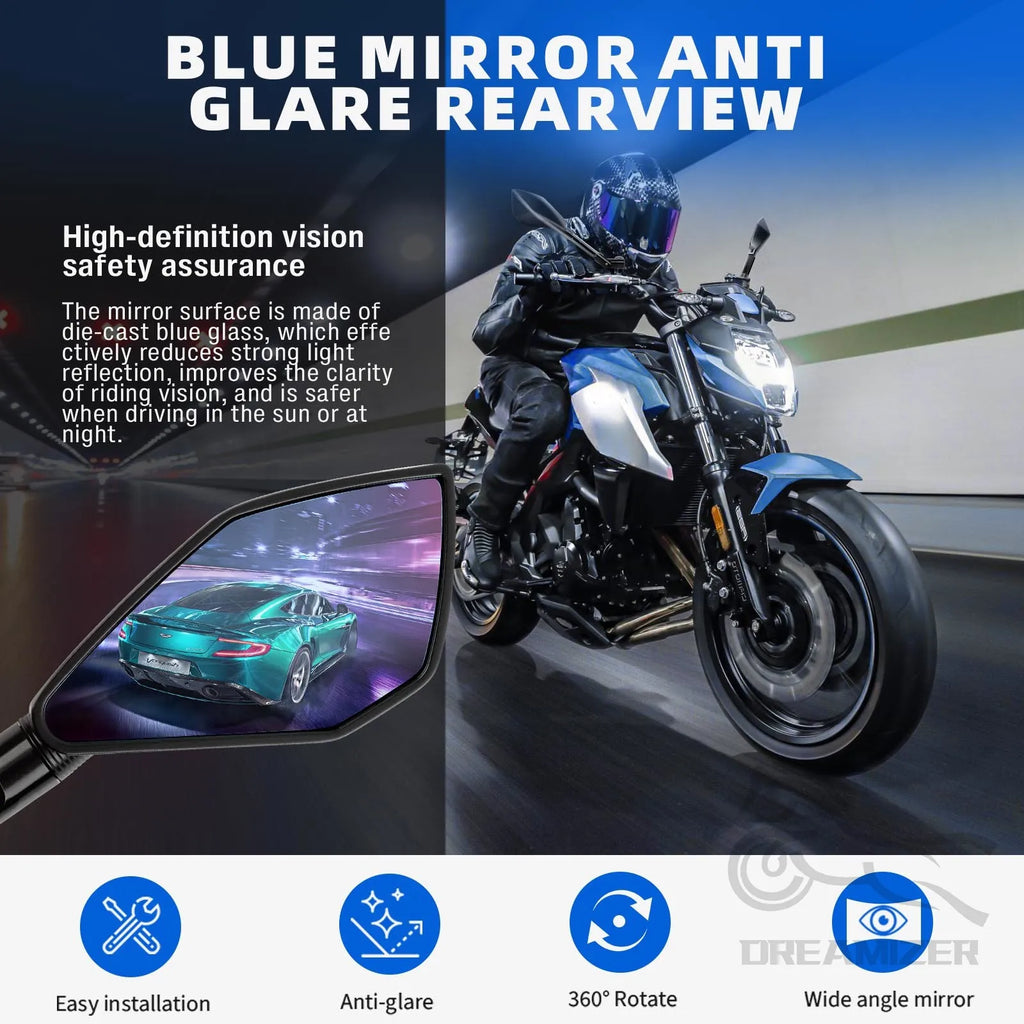 Motorcycle Accessories Aluminum Rear View Rearview Mirrors Side Mirror For YAMAHA MT07 MT09 For Honda CB650F For Kawasaki Z900