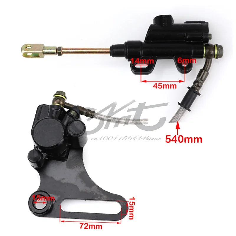 Motorcycle 15mm Rear Disc Brake System Caliper Pad with Brakes Discs for 125cc 140cc Pit Dirt Bike ATV Hydraulic Accessories