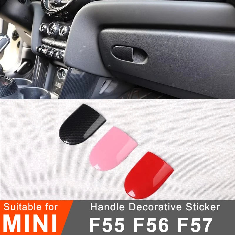 For MINI ONE Cooper S F55 F56 F57 Car Passenger Storage Compartment Handle Decorative Sticker Interior Modification Accessories
