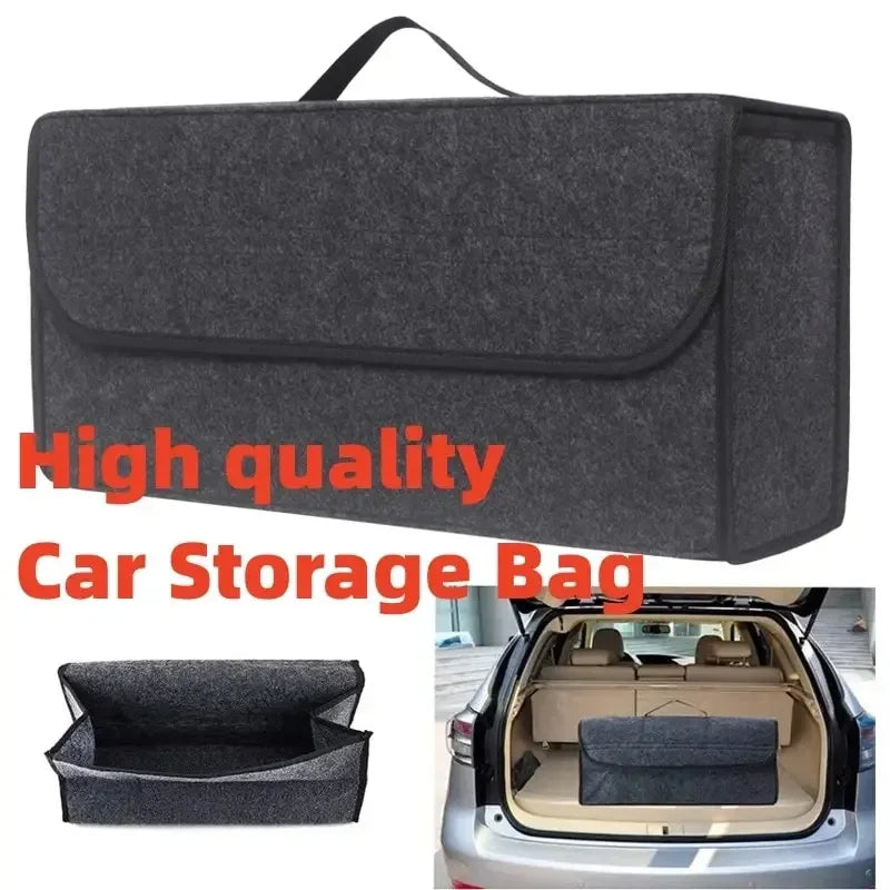 Car Organizer Bag Car Trunk Organizer Anti Slip Compartment Boot Storage Felt Cloth Storage Bag