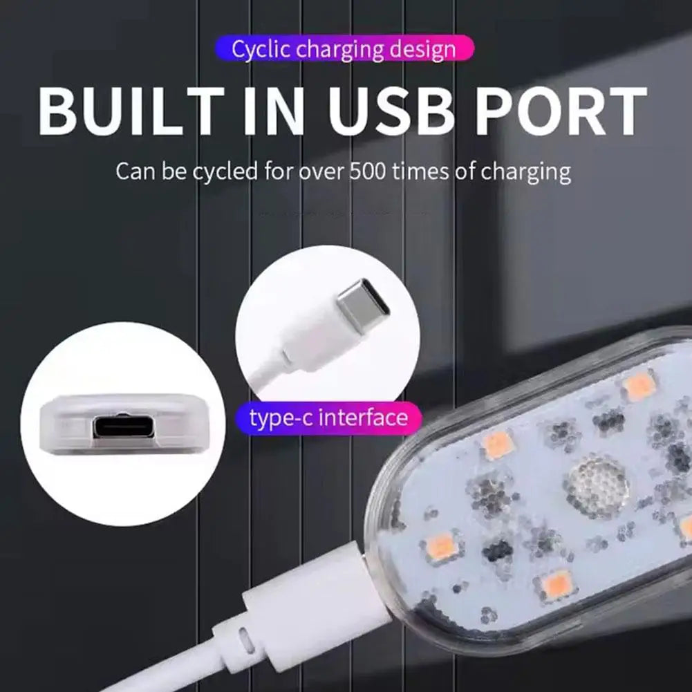 Car LED Touch Lights USB Sensor Rechargeable Reading Light Auto Door Light Roof Ceiling Lamp Car Interior Atmosphere Lamp