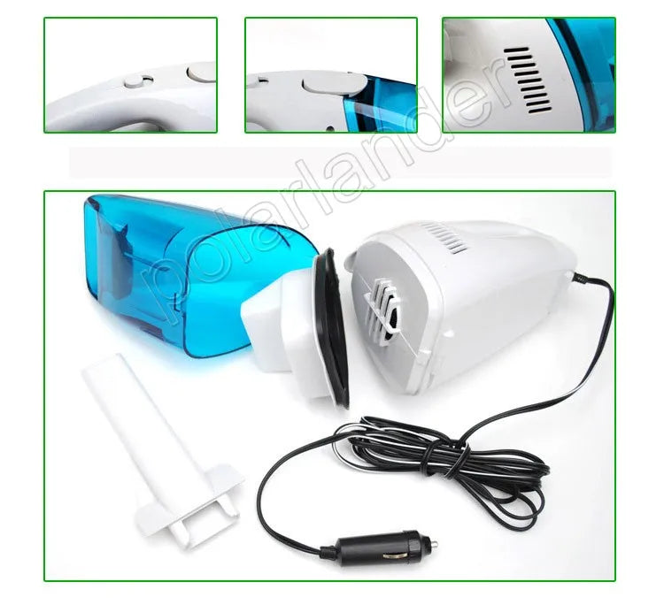 12V 60W Car Vacuum Cleaner  Portable Cleaner Wet & Dry Handheld Portable Mini  Portable Cleaner Accessories