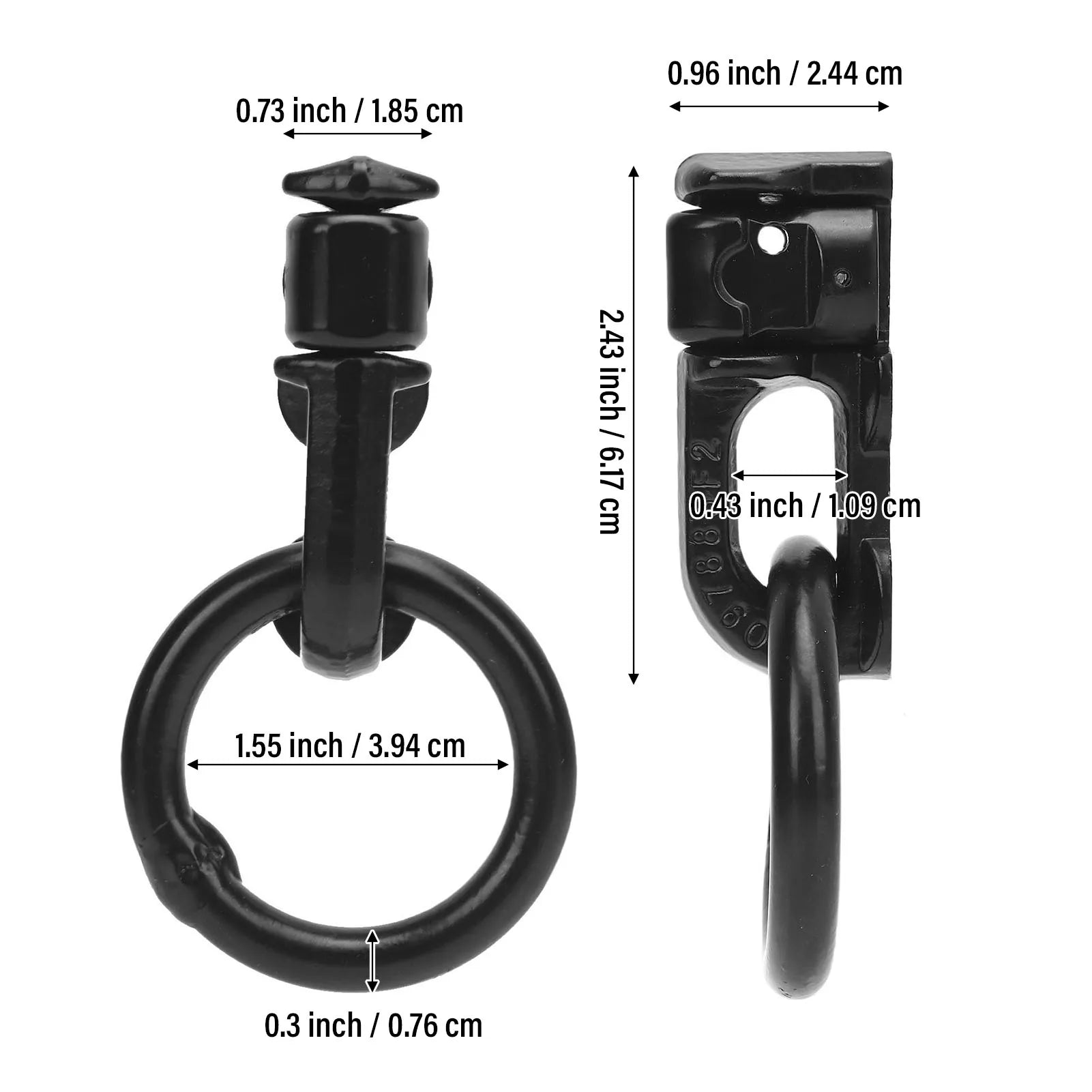 L Track Double Stud Fitting Truck Bed Tie Down Fitting Easy Install 5000lbs Breaking Strength Alloy Steel for RVs for Trailers