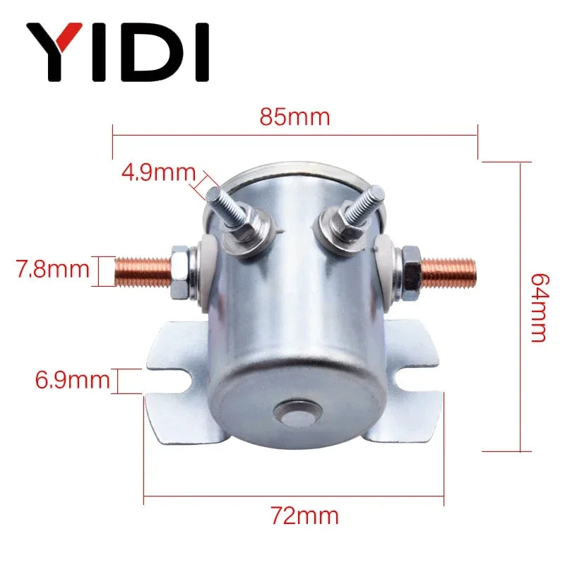 Electric High Current Metal 4 Terminals 12V 24V DC Car Starter Relay Solenoid for Auto Golf Cart Forklift Winch Marine