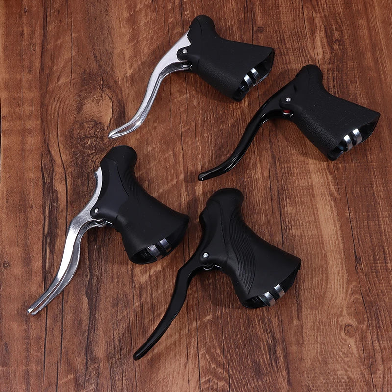 Road Bike Front Rear Brake Levers, Anti-slip Aluminum Bicycle Brake Handle Drop Bar Handlebar Brake