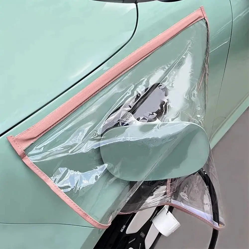 Electric Vehicle Charger Port Rainproof Cover Electric Car Charger Plug Cover Waterproof PVC With Magnetic Stripe For All EV