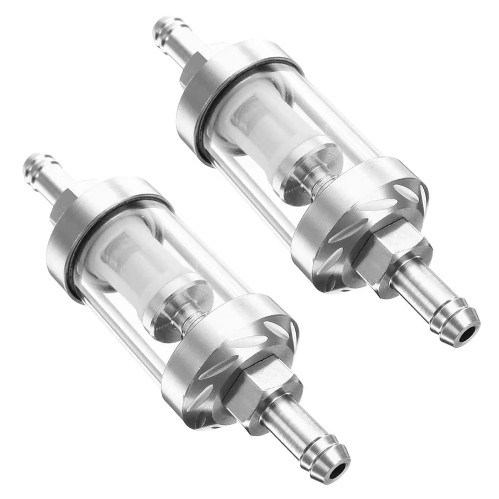Gasoline Filter Universal Fuel Filter Reusable RV Inline Fuel Line For Motorcycles Car Aluminum Alloy Washable Petrol Gas Filter
