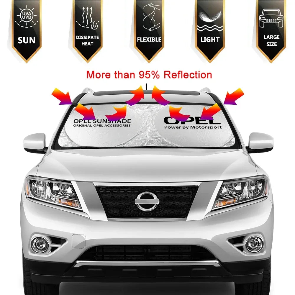 Car Windshield Sun Shade Cover Auto Accessories For Opel Astra H J G K Insignia Corsa C D Vectra C B Meriva a Zafira Trailer