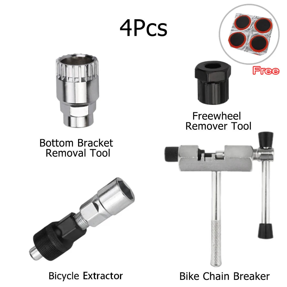 Bicycle Repair Tool Kits Chain Breaker Flywheel Remover Cutter Crank Puller Bike Wrench MTB Road Bikes Maintenance Tools Bracket