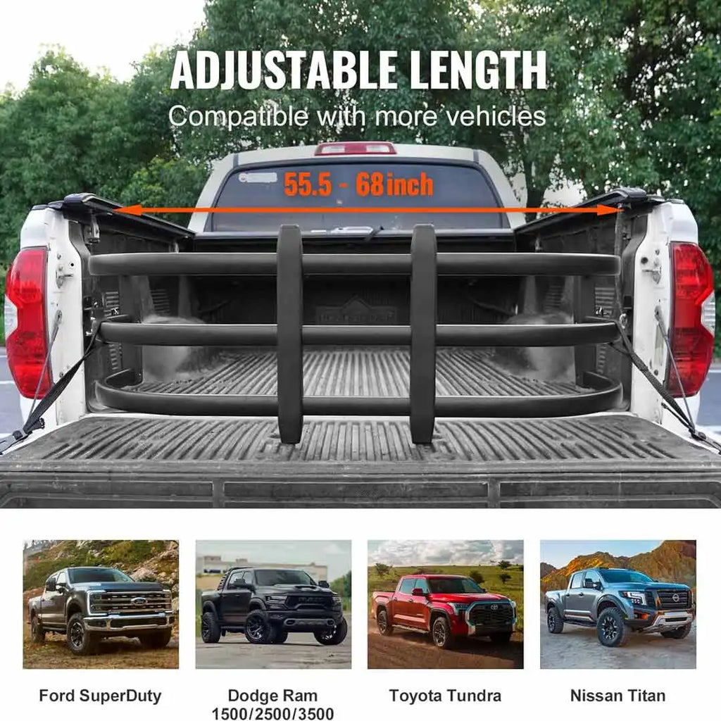 Truck Bed Extender Aluminum Tailgate Extender Adjustable Length Fits For F150 TUNDRA RAM Tacoma Ranger DMAX HILUX Pickup