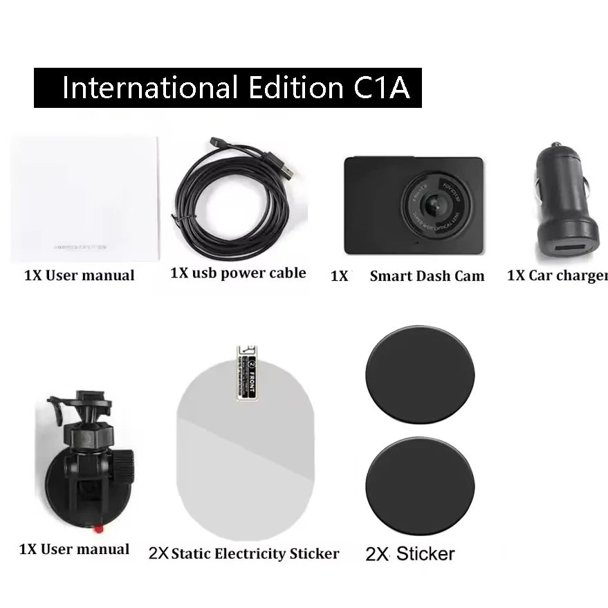 YI Smart Dash Cam For Car ADAS 2.7 Screen Full HD 1080P Dash Cam with Night Vision ADAS upgrade International Version