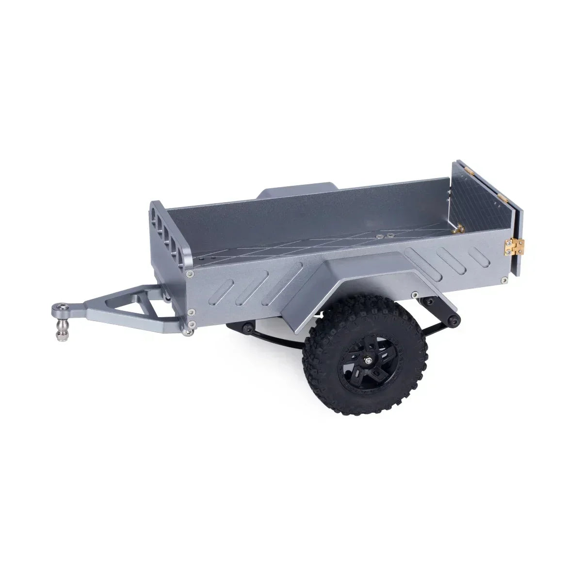 Aluminum Alloy Utility Trailer Car with Hitch for TRX4M 1/18 1/24 RC Crawler SCX24 Defender Bronco K10 Upgrade Parts