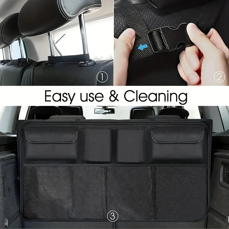 Car Trunk Organizer With 8 Pockets, Rear Seat Suspension Storage Solution, Ideal For SUVs And Trucks, Space Saving Expert