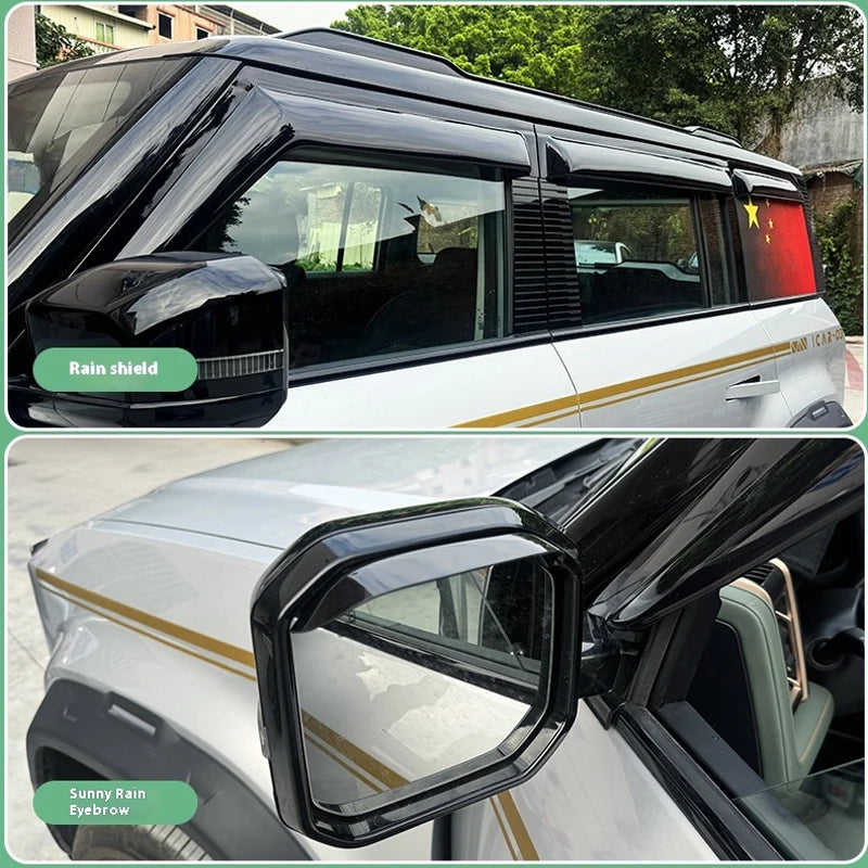 Car Exterior Accessories 6pcs Wind Deflector Rain Guard Window Visor For Chery Icar 03 Jaecoo J6 Accessories