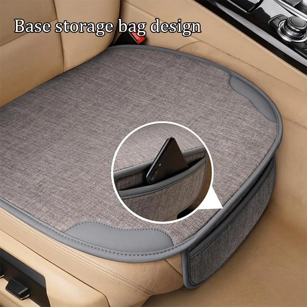 Car Flax Seat Cover Universal Front Seat Breathable Anti Scratch Protector Cushion Covers For Car Interior Accessories 2024