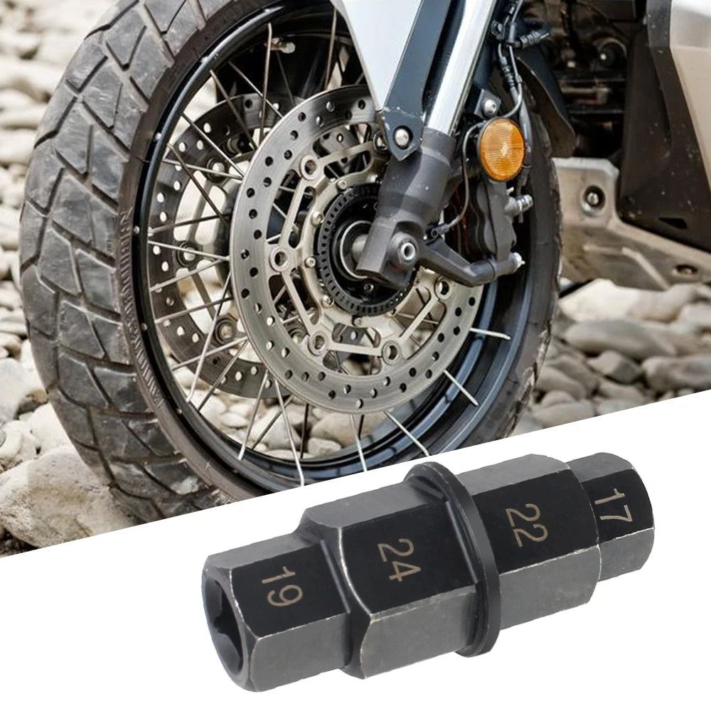 Professional 4-In-1 Durable 3/8 inch Antirust Versatile Multifunction Multi Purpose Motorcycles Hex Axle Tool 17 19 22 24mm