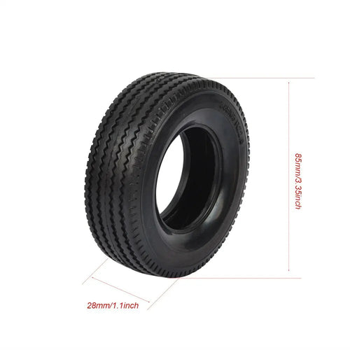 2pcs New RC 1/14 Rubber Trailer Car Tires Suitable for 1:14 Tamiya Tractor Truck RC Climbing Car