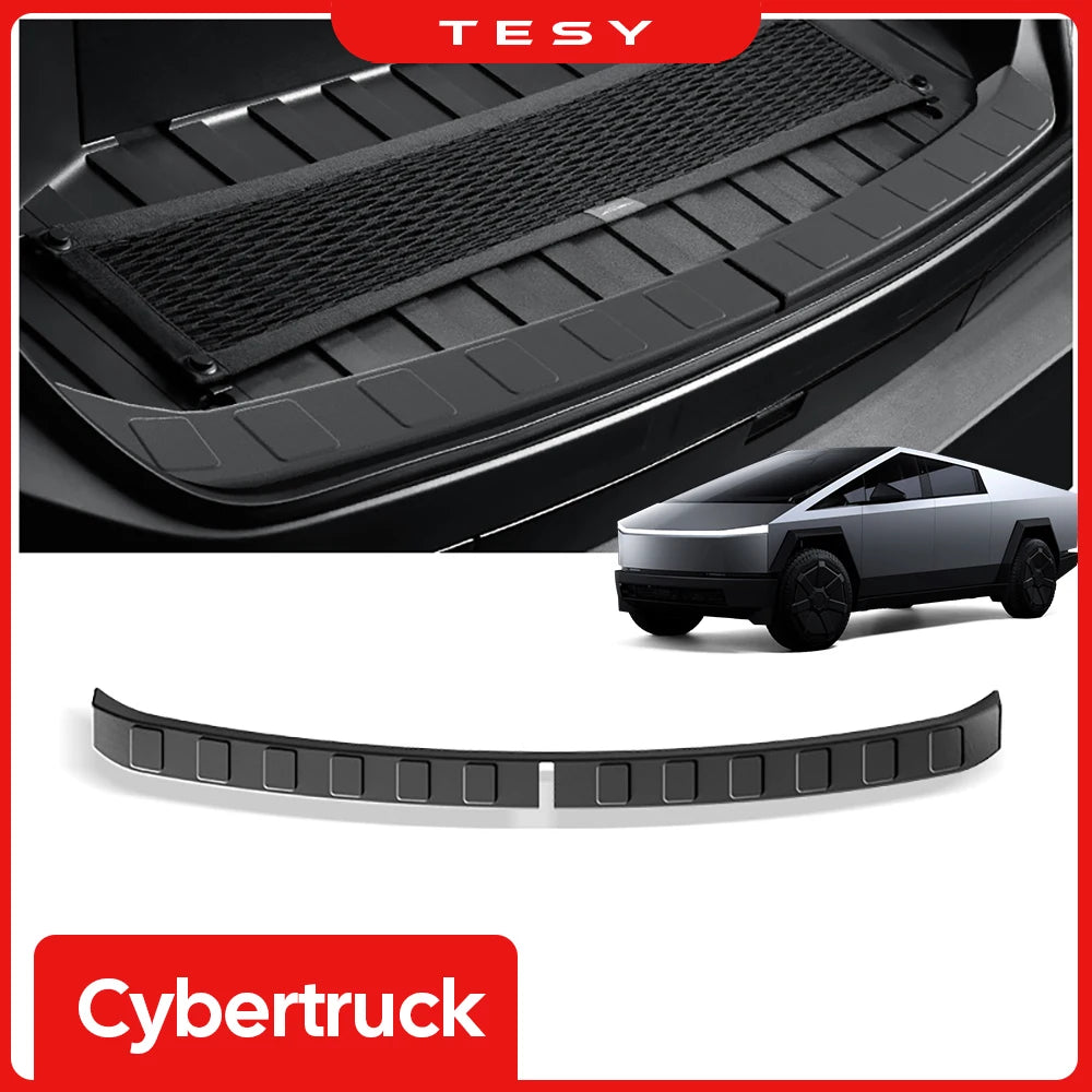 Tira de umbral compatible con accesorios Cybertruck 2023 2024, TPE para todo tipo de clima, resistente al agua, tira de protección para el umbral de la puerta del maletero delantero.