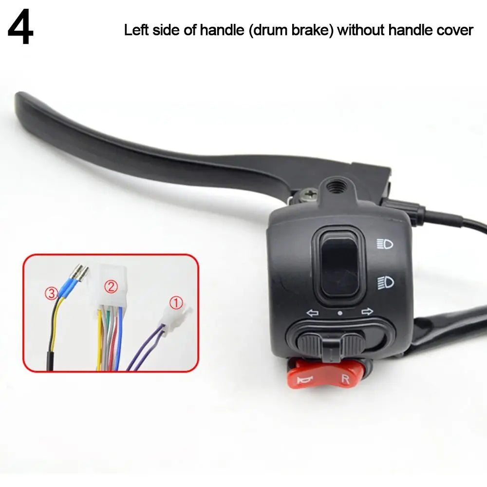 Black Electric Vehicle Parts Drum Disc Handle Combination Switch Rotary Handle Handle Seat Integrated Switch Button