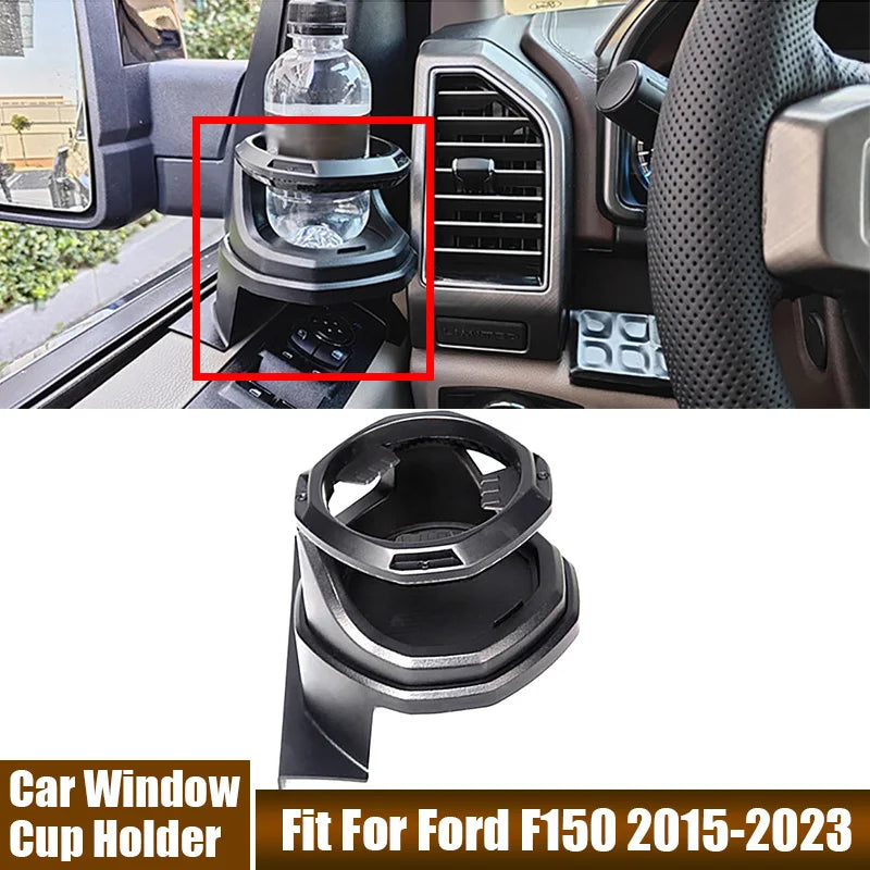 Front, Left Modified Window Cup Holder Car Interior Accessories Fit For Ford F150 2015 2016 2017 2018 2019 2020 2021 2022 2023