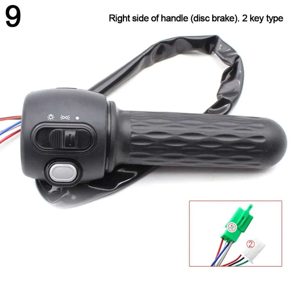 Black Electric Vehicle Parts Drum Disc Handle Combination Switch Rotary Handle Handle Seat Integrated Switch Button