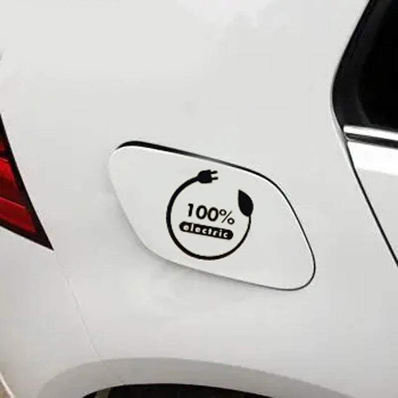 Calcomanía de vinilo impermeable para coche 100 % eléctrico, accesorios para motocicleta y coche 100 % eléctrico.