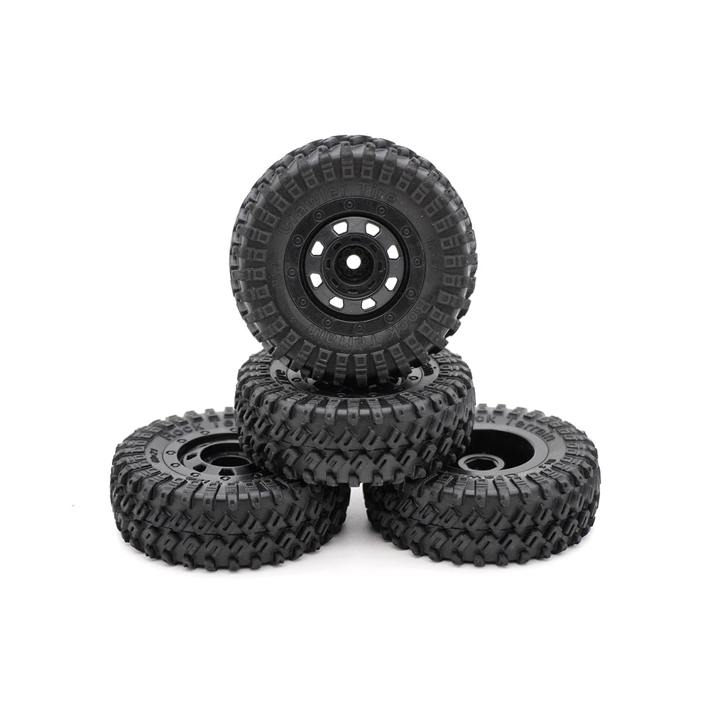 4PCS 60*21mm Rubber Front Rear Wheel Tyre 1.3" mud terrain tire for 1:18 TRX4M Traxxas RC Mini Crawler Model Upgrade Accessories