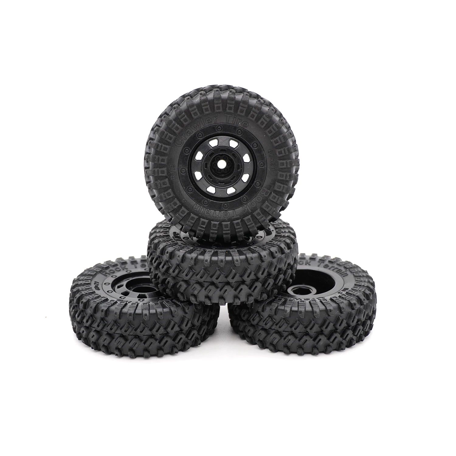 4PCS 60*21mm Rubber Front Rear Wheel Tyre 1.3" mud terrain tire for 1:18 TRX4M Traxxas RC Mini Crawler Model Upgrade Accessories